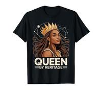 Black Queen by Heritage Zodiac Juneteenth Historia Astrología Camiseta