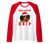 Black Queen Christmas Melanin Girl Mujeres Brown Skin Girls Camiseta Manga Raglan