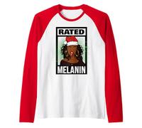 Black Queen Christmas Melanin Girl Mujeres Brown Skin Girls Camiseta Manga Raglan