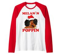 Black Queen Christmas Melanin Girl Mujeres Brown Skin Girls Camiseta Manga Raglan