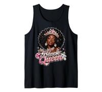 Black Queen Crown Afro Diva Pride History Juneteenth Pink Camiseta sin Mangas