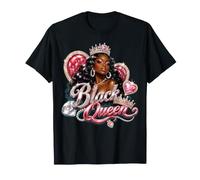 Black Queen Crown Pink Royalty Diva Melanina Afroamericana Camiseta