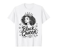 Black Queen Doodles Crown Curly Locs Diva Melanina Mujeres Camiseta