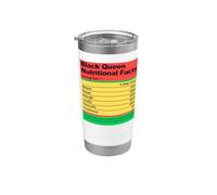 Black Queen Información nutricional Melanina Mujeres Niñas Vaso térmico de acero inoxidable de doble pared
