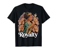 Black Queen Juneteenth Historia Orgullo León Realeza Mujeres Camiseta