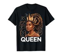 Black Queen Locs Trenzas Zodiaco Juneteenth Historia Astrología Camiseta