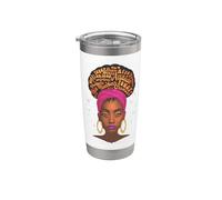 Black Queen Mujeres Hermosas Melanina Reina Negra Chica Magia Vaso térmico de acero inoxidable de doble pared
