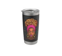 Black Queen Mujeres Hermosas Melanina Reina Negra Chica Magia Vaso térmico de acero inoxidable de doble pared