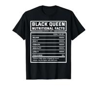 Black Queen Nutritional Facts for Black Pride History Month Camiseta gráfica económica, Hombre, Negro, S
