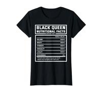 Black Queen Nutritional Facts for Black Pride History Month Camiseta gráfica económica, Mujer, Negro, XS