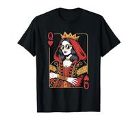 Black Queen of Heart Valentine Playing Card Camiseta