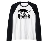Black Queen, Pantera Africana afroamericana Camiseta Manga Raglan