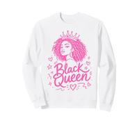 Black Queen Pink Doodles Crown Curly Locs Diva Melanina Mujeres Sudadera