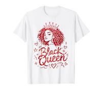 Black Queen Red Doodles Crown Curly Locs Diva Melanina Mujeres Camiseta