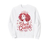 Black Queen Red Doodles Crown Curly Locs Diva Melanina Mujeres Sudadera