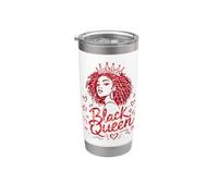 Black Queen Red Doodles Crown Curly Locs Diva Melanina Mujeres Vaso térmico de acero inoxidable de doble pared