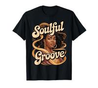 Black Queen Soulful Groove Juneteenth Historia Orgullo Mujeres Camiseta
