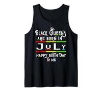 Black Queens Are Born In July Funny Women Girl Birthday Camiseta sin Mangas