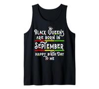 Black Queens Are Born In September Funny Women Girl Birthday Camiseta sin Mangas