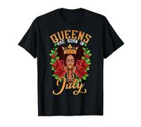 Black Queens Born in July Birthday Girl Crown Melanina Camiseta