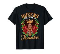 Black Queens Born in November Birthday Girl Crown Melanina Camiseta