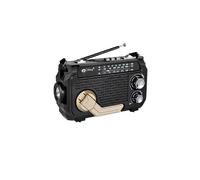 (Black) RadiVive Solar-Powered Radio, Solar Hand Crank Emergency Radio, Portable Hands