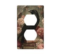 Black Raven Books Roses and Flowers Outlet Cover Light Switch Cover Decorative 1 Gang Wall Plate for Kitchen Room Bathroom Size 7x11.4cm