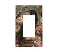 Black Raven Books Roses and Flowers - Placa de pared para interruptor de luz, cubierta de placa frontal, 1 banda, decoración de receptáculo para el hogar, cocina, habitación, baño