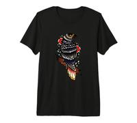 Black Raven Tattoo Style Goth Birds Illustration Graphic Camiseta Premium