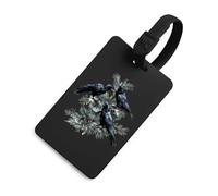 Black Ravens Perched on The Branches - Divertida etiqueta de equipaje para maleta de viaje con identificación de privacidad para bolsa de equipaje y mochila, Estilo negro, Talla única