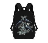 Black Ravens Perched on The Branches - Mochila unisex de hombro de 17 pulgadas, mochila de viaje para laptop para mujeres y hombres