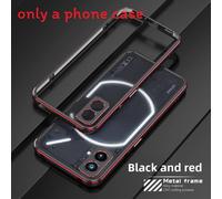 (Black Red)Funda para teléfono For Nothing Phone2 con marco de metal y protección de lente diseño diario