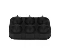 Black Reusable 6-Grid Ice Ball Mold - Ice Maker for Beer, Cocktails, Wine & Drinks - Perfect for Parties and Refreshing Beverages