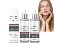 Black Rice Exfoliator, Face Essence, solución exfoliante suave con extracto de arroz para metabolizar las células muertas, mejorar la opacidad, hidratación profunda para el rostro, (2 unidades)