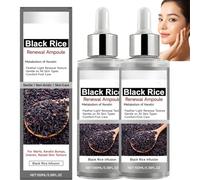 Black Rice - Suero facial para piel desigual, suave e hidratante, cuidado diario ligero, sin ácidos, para pieles sensibles, 100 ml (2 unidades)