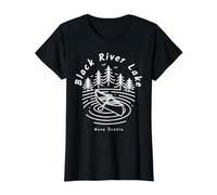 Black River Lake en Nueva Escocia Camiseta gráfica económica, Mujer, Negro, M