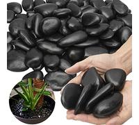 Black River Rocks para Paisajismo al Aire Libre, Negras Pulidas para Plantas, Jardín Decorativas de 15 Libras, Roca de Río Negro, 1 a 2 Pulgadas