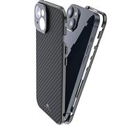 Black Rock Carcasa de Cristal para Apple iPhone 14 de 360°, de Carbono