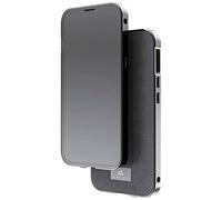 Black Rock - Funda de Cristal de 360 Grados para Apple iPhone 14 I de Piel, Parte Trasera de Cuero (Transparente con Marco Negro)