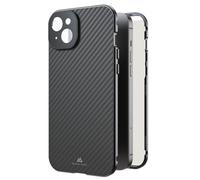 Black Rock Funda para iPhone 15 Plus (revestimiento de carbono, protección de cámara, marco de metal, protección completa de 360°, compatible con carga inalámbrica, ultrafina, delgada, imán, cubierta,