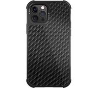 Black Rock - Funda Resistente de Carbono Compatible con Apple iPhone 12/12 Pro I, Funda de Fibra de Carbono Negra