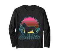 Black Russian Terrier Vintage 80s Vaporwave Aesthetic Dog Manga Larga