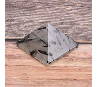 Black Rutilated Quartz Pyramid Energy Heuring Tower Decoración del Hogar y con Esta Pirámide Reflexiva y Significativa Enviando su Torre de Energía Piramida Decoración del Hogar