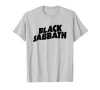 Black Sabbath Icónico Estampado de música Heavy Metal Camiseta, Hombre, Plata, L