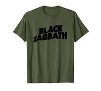 Black Sabbath Icónico Estampado de música Heavy Metal Camiseta, Hombre, Verde Oliva, L