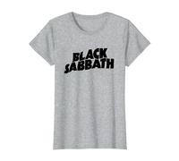 Black Sabbath Icónico Estampado de música Heavy Metal Camiseta, Mujer, Gris Jaspeado, L