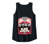 Black Sabbath - Llamas Rojas Oficiales Camiseta sin Mangas, Mujer, Negro, M