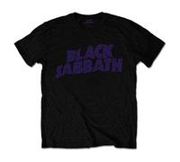 Black Sabbath Officially Licensed - T-Shirt Camiseta Vintage Wavy Logo T Shirt (Large)