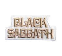 Black Sabbath Parche para planchar con logotipo de texto tejido, blanco, Taille unique