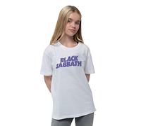 Black Sabbath - T-Shirt # M Kids White # Wavy Logo